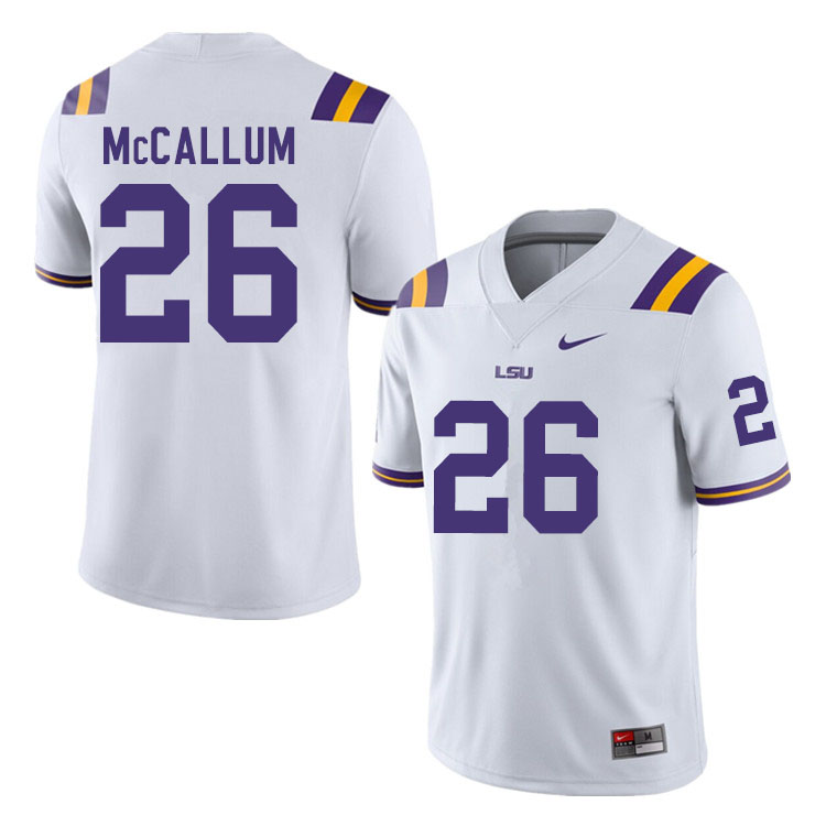 Men #26 Kendall McCallum LSU Tigers College Football Jerseys Sale-White - Click Image to Close